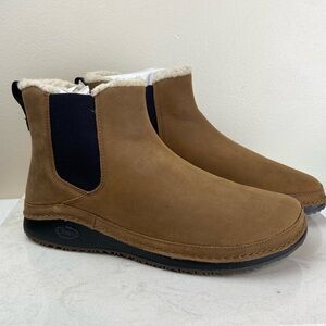 NWT Chaco Paonia Chelsea Boots Cozy Sherpa Lined Waterproof Tan Bronzer